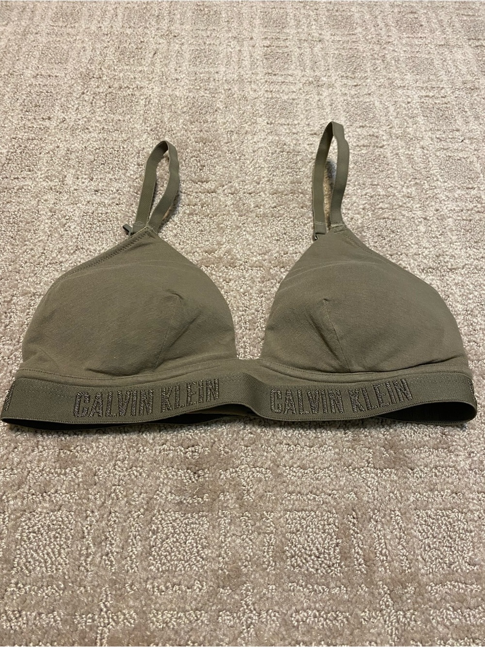{Calvin Klein} Cotton Sport Bra | Olive Green ~ Size Small